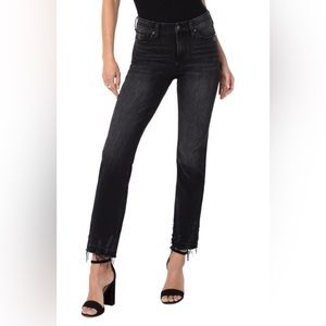 Liverpool Women’s Sadie Destructed Hem Straight Leg Jeans in cavalier size 4/27